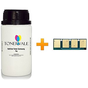 Kit Toner Refil + Chip Toner Samsung CLT-K407S Black - CLP-325 CLX-3185N CLP-325W CLX-3185FW CLX-3185 CLP-320 Dose Única