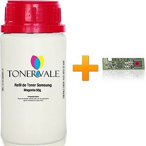 Kit Toner Refil + Chip Toner Samsung CLT-M406S Magenta - SL C410W SL C460W, CLP-365 Dose Única