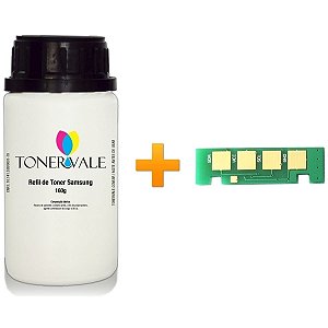 Kit Toner Refil + Chip Toner Samsung MLT D204L - 3375 M3375FD M3375 3325 M3325ND 4075 de 160g