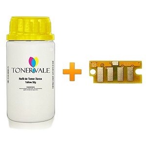 Kit Toner Refil + Chip Toner Xerox Phaser 6000 WC 6015 6010 - 106R01633 Yellow Dose Única