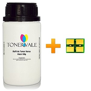 Kit Toner Refil + Chip Toner Xerox Phaser 6110 6110MFP 6110N - 106R01203 Black Dose Única