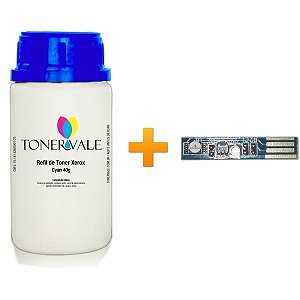 Kit Toner Refil + Chip Toner Xerox Phaser 6500 6505 6500N 6505N - 106R01594 Ciano Dose Única