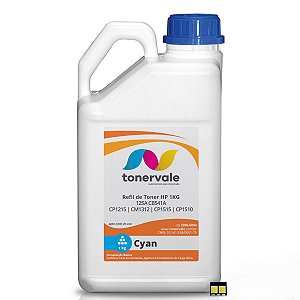 Kit Toner Refil HP 125A CB541A Ciano + 22 Chips - HP CM1312 CP1215 CP1510 CP1515 de 1kg