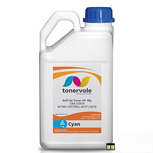 Kit Toner Refil HP 130A CF351A Ciano + 20 Chips - HP M177 M176N M176 M177FW de 1kg