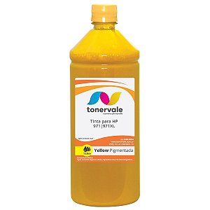 Refil de Tinta para Cartucho HP 971 Yellow - Impressoras HP X451DW X451 X476DW X476 Pigmentada de 1 Litro