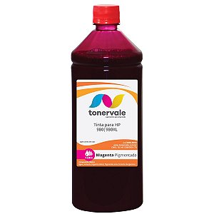 Refil de Tinta para Cartucho HP 980 Magenta - Impressoras HP X585Z X555DN X555XH X585DN X585F Pigmentada de 1 Litro