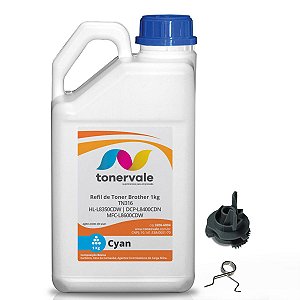 Refil de Toner + 10 Engrenagens Reset Brother TN 316 Cyan - L8600CDW HL-L8350CDW L8400CDN L8850CDW de 1kg