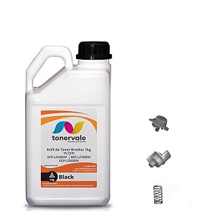 Refil de Toner 1kg + 10 Engrenagens Reset DCP-L2520 DCP-L2540 MFC-L2740 HL-L2360 - TN-2370 para 2.600 impressões