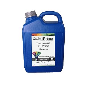 Tinta para Recarga HP 21 27 56 Impressora HP F4180 2510 1315 J3680 3845 Corante Black de 5L - Quimiprime