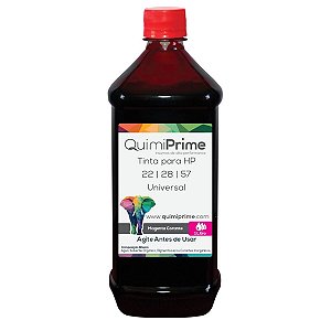 Tinta para Recarga HP 22 28 57 Impressora HP F4180 2510 1315 J3680 3845 Corante Magenta de 1L - Quimiprime