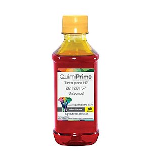 Tinta para Recarga HP 22 28 57 Impressora HP F4180 2510 1315 J3680 3845 Corante Yellow de 250ml - Quimiprime