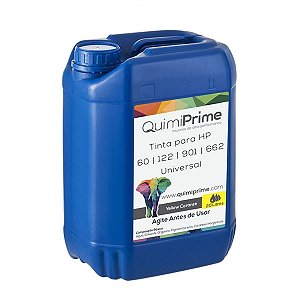 Tinta para Recarga HP 662 122 60 901 Impressora HP 3050 2050 2546 1516 F4480 F4680 J4580 F4660 Yellow Corante de 20L - Quimiprime