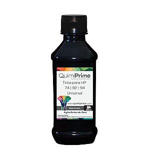 Tinta para Recarga HP 74 92 94 Impressora HP C4480 C3180 C4280 1510 6830 9800 Black Corante de 250ml - Quimiprime