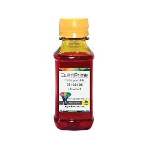 Tinta para Recarga HP 75 93 95 Impressora HP C4480 C3180 C4280 1510 6830 9800 Yellow Corante de 100ml - Quimiprime