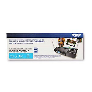 Toner Original Brother TN 316 Cyan - L8400CDN L8850CDW L8600CDW HL-L8350CDW para 3.500 cópias