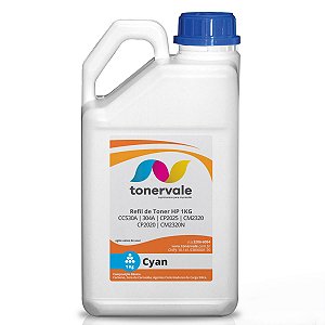 Toner Refil HP CC531A 304A Ciano - HP CP2025, CM2320, CP2025DN, CM2320NF de 1Kg