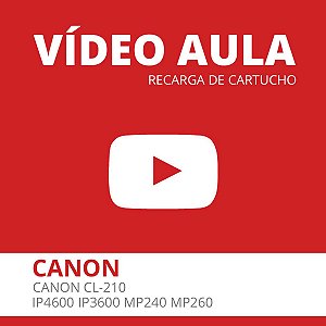 Video Aula - Recarga Expressa de Cartucho Canon CL-210 - IP4600 IP3600 MP240 MP260 Black