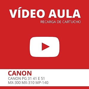 Vídeo Aula - Recarga Expressa de Cartucho Canon PG 31 41 e 51 - MX-300 MX-310 MP-140 Color