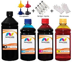 Kit 4 Tinta HP 712xl de 1 Litro Black e 500ml Color Linha Platinum