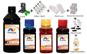 Kit 4 Tinta HP C4480 74 e 75 de 500ml Black e 100ml Color Linha Platinum