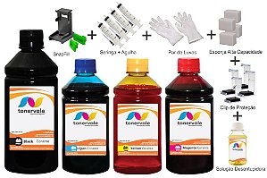 Kit 4 Tinta HP 1507 92 e 93 de 500ml Black e 250ml Color Linha Platinum