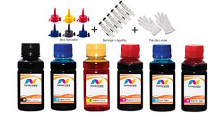 Kit 6 Tinta Epson T048120 a 486 CMYK de 100ml Linha Platinum