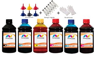 Kit 6 Tinta Epson T048120 a 486 CMYK de 250ml Linha Platinum