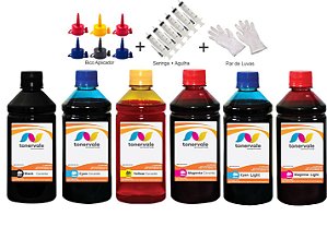 Kit 6 Tinta Epson T048120 a 486 CMYK de 500ml Linha Platinum