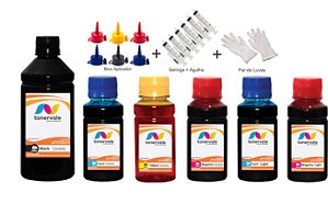 Kit 6 Tinta Epson T048120 a 486 CMYK de 500ml Black e 100ml Color Linha Platinum