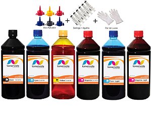 Kit 6 Tinta Epson T082120 a 826 CMYK de 1 Litro Linha Platinum