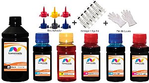 Kit 6 Tinta Epson T673120 CMYK de 250ml Black e 100ml Color Linha Platinum