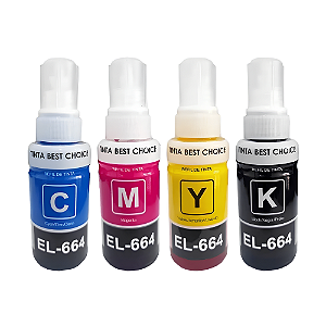 Kit Refil de Tinta Para Epson L365 T664120 CMYK compatível