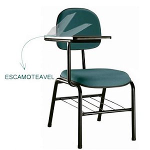 Cadeira Secretária Universitária Linha Draco Com Prancheta Escamoteável