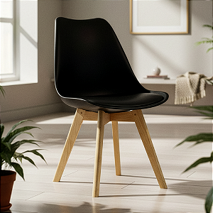 Cadeira Charles Eames Eiffel Saarinen - Preta