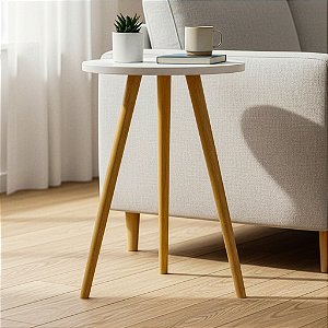 Mesa De Canto Redonda 35cm - Branco