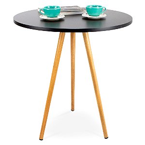 Mesa Redonda Tripé 70cm - Preto