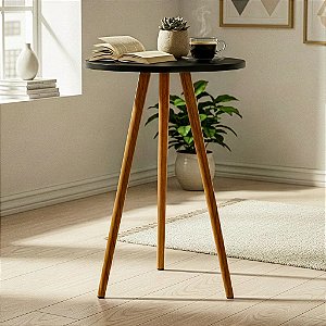 Mesa Redonda Tripé 60cm - Preto