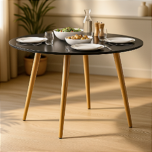 Mesa Redonda Sofia 100cm - Preto