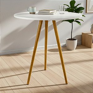Mesa Redonda Tripé 80cm - Branco