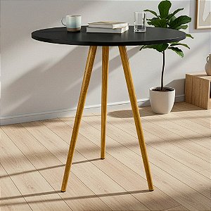 Mesa Redonda Tripé 80cm - Preto