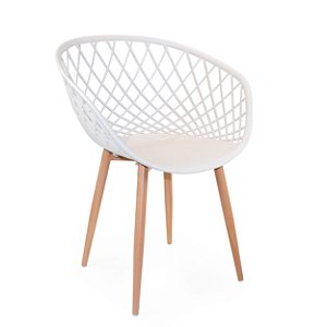 Cadeira Clarice Base em Metal - Cor Nude