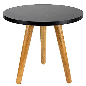 Mesa de Canto Redonda 30x35cm - Preto