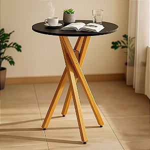 Mesa Redonda Bistrô 60cm - Preto