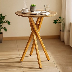 Mesa Redonda Bistrô 60cm - Louro Freijó