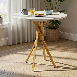 Mesa Redonda Bistrô 70cm - Branco