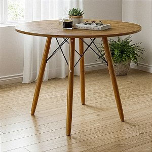 Mesa Redonda Eiffel 90cm - Louro Freijó
