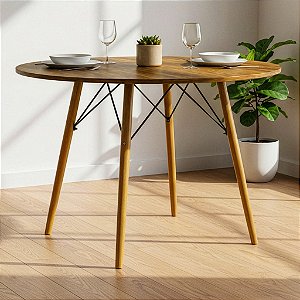 Mesa Redonda Eiffel 100cm - Louro Freijó