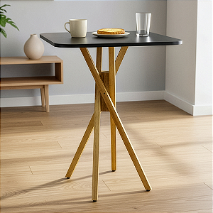 Mesa Quadrada Bistrô 60cm - Preto