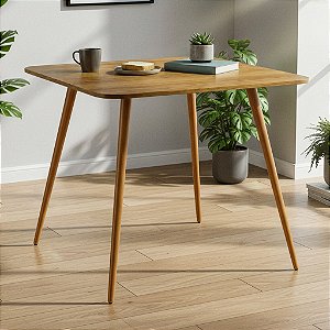 Mesa Quadrada Sofia 80cm - Louro Freijó