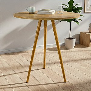 Mesa Redonda Tripé 80cm - Louro Freijó